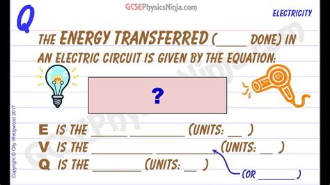 Electrical Energy Formula - Potential Difference and Charge - GCSE ...