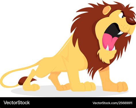 Cartoon roaring lion Royalty Free Vector Image