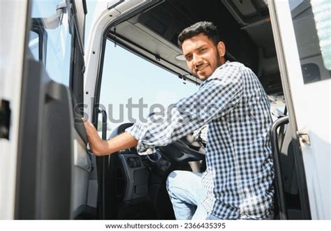 Young Indian Truck Driver Concept Road Stock Photo 2366435395 ...