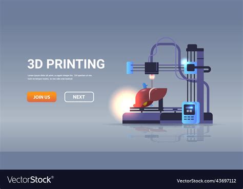 Liver model prints on 3d bio printer medical Vector Image