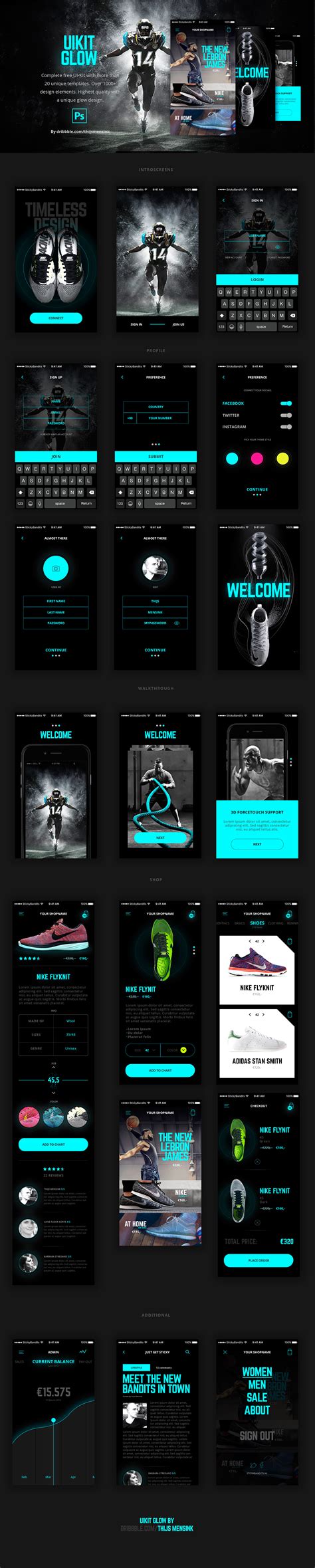 Freebie PSD: Mobile UI Kit on Behance