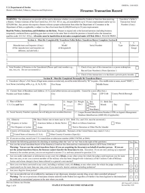 2020-2023 Form ATF 4473 Fill Online, Printable, Fillable, Blank - pdfFiller