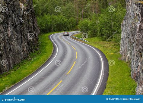 Windy road stock photo. Image of norway, roadway, green - 56909416