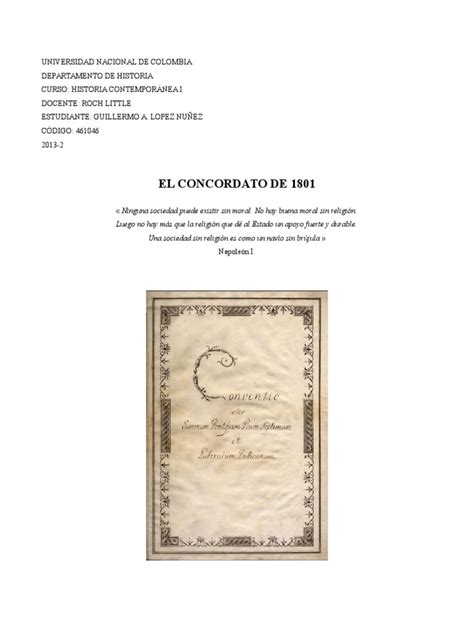 El Concordato de 1801 | PDF | Napoleón | obispo