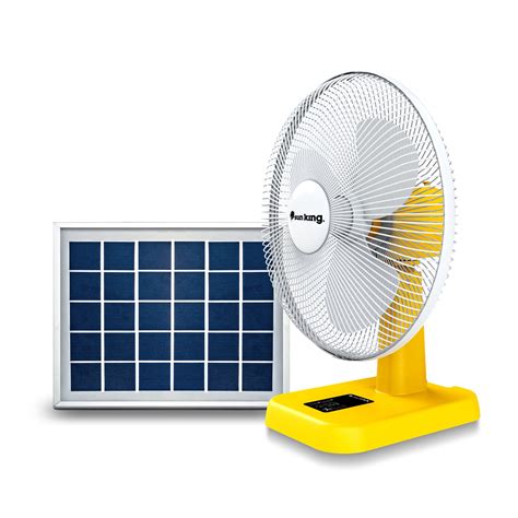 Plastic/Fibre Sun King 16" Solar Powered Table Fan, 11.1 V, Yellow, Rs ...