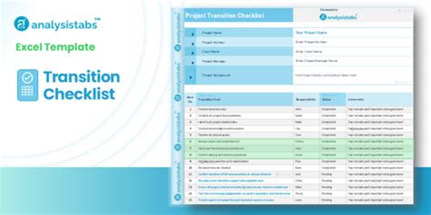 Project Transition Checklist Template - Excel, Word, PPT & PDF