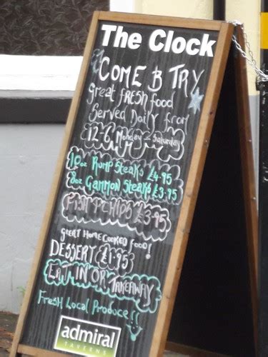 The Clock - Edward Road, Balsall Heath - food menu blackbo… | Flickr