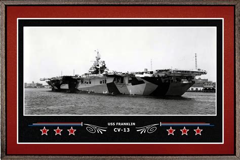 USS Franklin CV-13 Box Framed Canvas Art – Navy Emporium