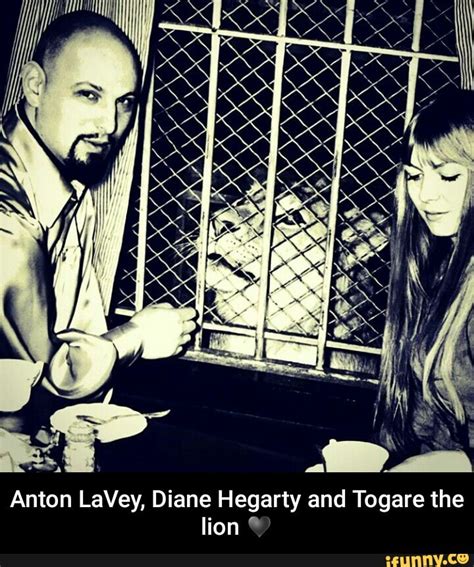 Anton LaVey, Diane Hegarty and Togare the lion ♥ - iFunny