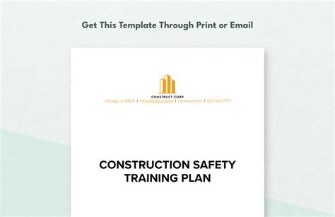 Construction Safety Training Plan Template in Word, Google Docs - Download | Template.net