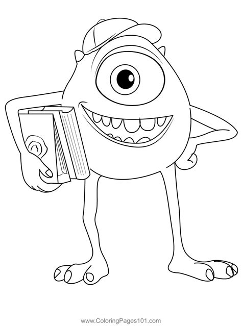 printable mike wazowski coloring pages monsters university ready for download