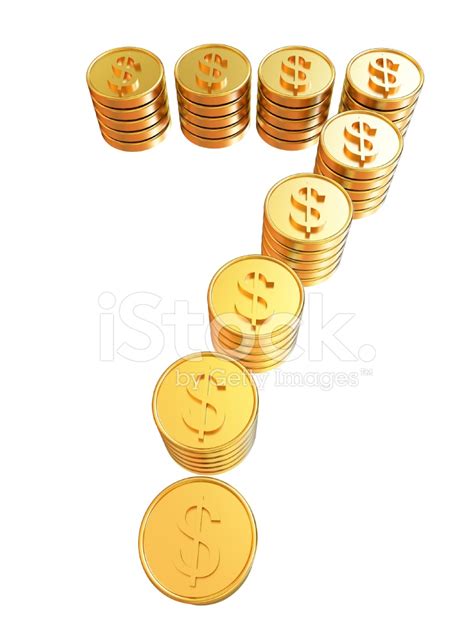 Number "Seven" Of Gold Coins With Dollar Sign Stock Photo | Royalty ...