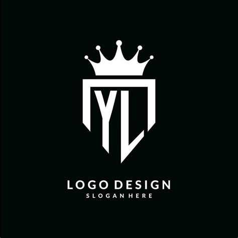 Letter YL logo monogram emblem style with crown shape design template ...