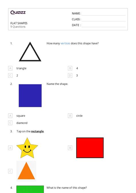 50+ Flat Shapes worksheets for 1st Grade on Quizizz | Free & Printable