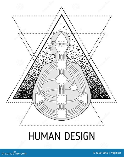 Human Design Bodygraph Chart Design. Vector Isolated Illustration Stock Vector - Illustration of ...