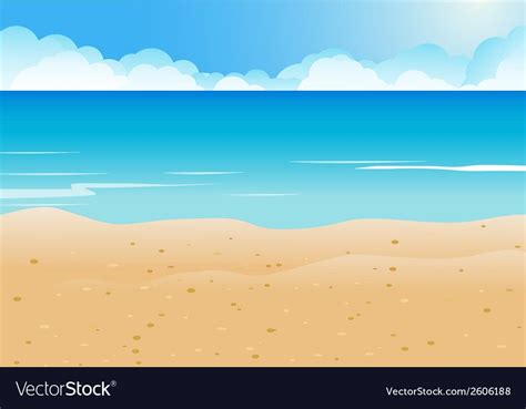 Cartoon Beach and blue sea background Royalty Free Vector , #spon, #blue, #sea, #Cartoon, #Beach ...