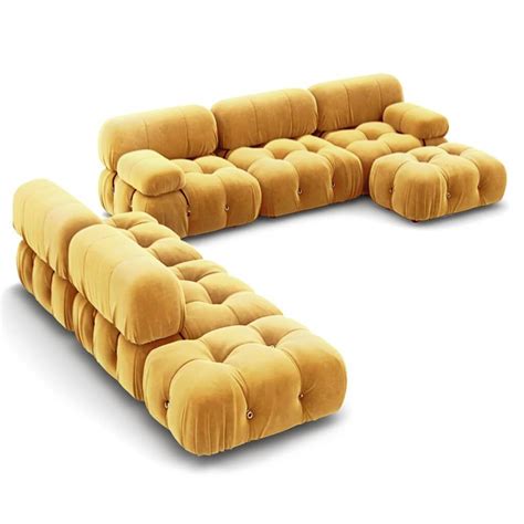 Mario Bellini Sofa | Combination 007 - Chenille Helios-Mustard Yellow in 2023 | Bellini, Sofa ...