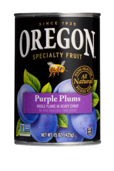 Oregon Specialty Fruits Canned Purple Plums - Oregon Fruit Products