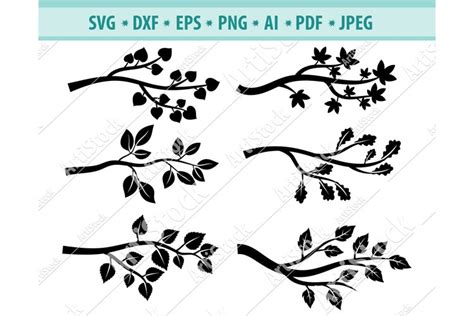 Tree Branch Svg, Branches SVG, Leaves svg, Png, Dxf, Eps