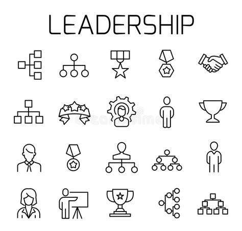 Leadership Related Vector Icon Set. Stock Vector - Illustration of ...