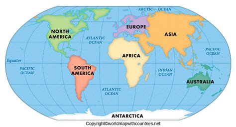 World Map Continents and Oceans | World Map With Countries