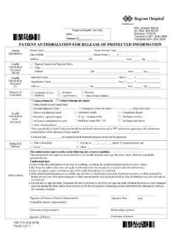 Hospital Release Form Fillable Printable Pdf Forms Handypdf | My XXX Hot Girl