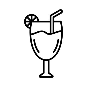 Simple Cocktail Hand Drawn In Line By Hand Vector Illustration Dalgrdzie Si ówno Outline Sketch ...