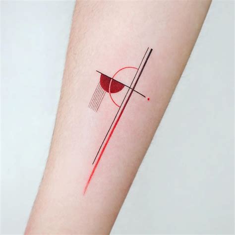 Red abstract tattoo by tattooist Ida - Tattoogrid.net