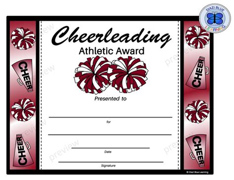 Cheerleading Certificate, Cheerleading Award, Editable Cheerleading Certificate, Editable ...