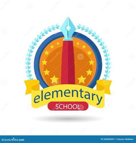 Hand Drawn Pen Elementary School Logo Vector Illustration. Stock Vector - Illustration of design ...