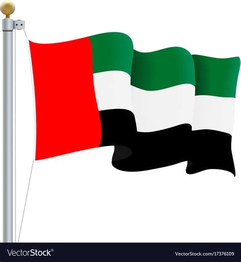 Waving united arab emirates flag uae Royalty Free Vector