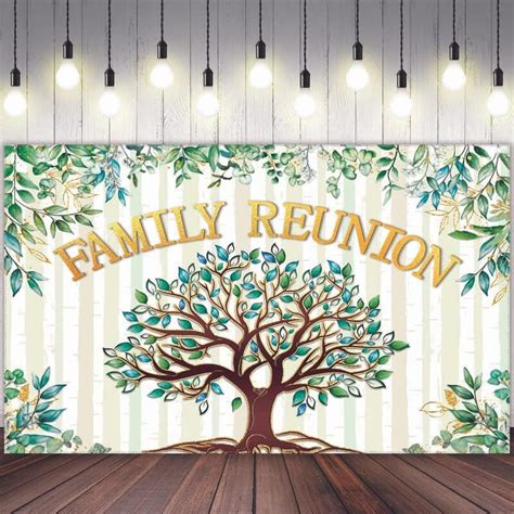 5x3ft Family Reunion Welcome Photography Backdrop Family Tree Members Background Gathering ...