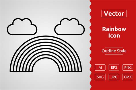 Vector Rainbow Outline Icon Design Graphic by Muhammad Atiq · Creative ...