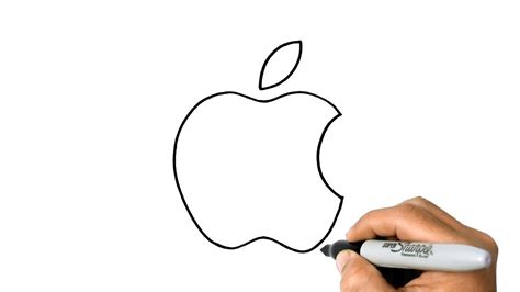 How to DRAW APPLE LOGO Easy Step by Step - YouTube