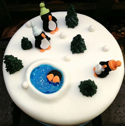 Pingu Christmas cake | Christmas cake designs, Christmas cake, Christmas cake decorations