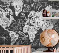 Mythical and old world map wall mural - TenStickers