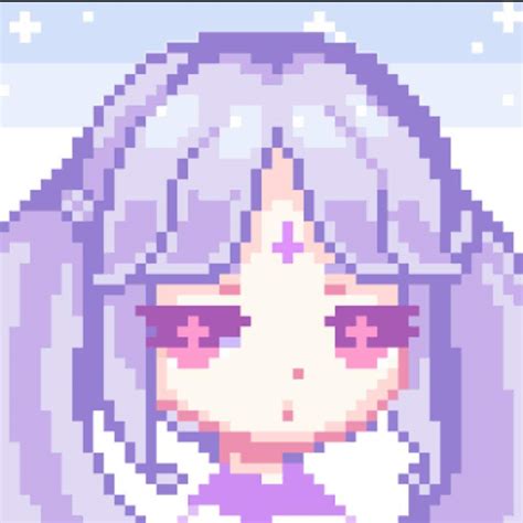 Cute Kawaii Girl Pixel Art Grid