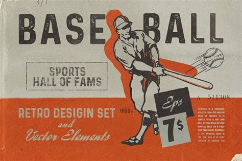 Retro Baseball Set | Baseball design, Retro, Baseball posters