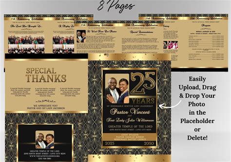 Church Anniversary Program Template Editable in Corjl - Etsy