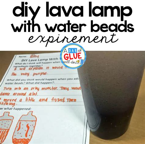 DIY Lava Lamp With Water Beads Experiment Freebie