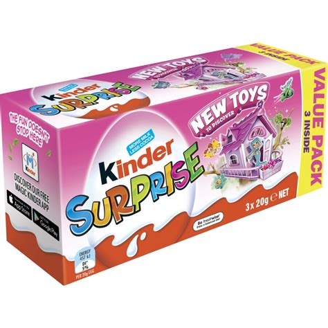 Kinder Surprise Chocolate Egg 3 Pack - Pink | BIG W