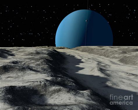 Uranus Seen From The Surface Digital Art by Ron Miller