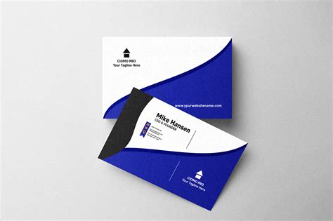 Clean professional business card template on Behance