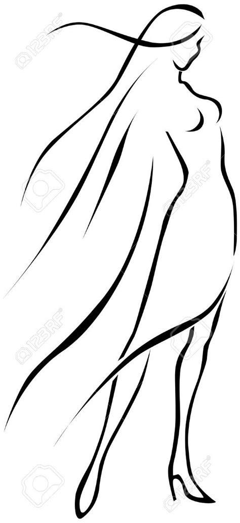 Woman Silhouette Line Drawing