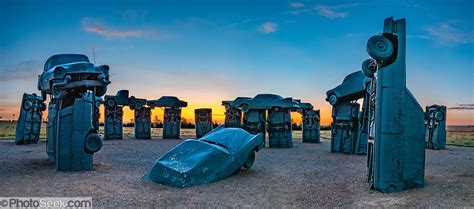 Sunrise at Carhenge, Alliance, Nebraska, High Plains region, USA ...