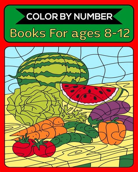 Color By Number Books For ages 8-12 : 50 Unique Color By Number Design for drawing and coloring ...