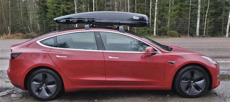 Tesla Model 3 with roof-rack box gets much better range if you flip box around - Electrek