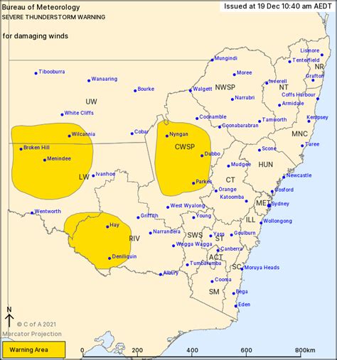 NSW Severe Thunderstorm Warning: Damaging Winds - ewn.com.au Alert