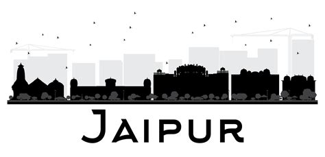 Jaipur City skyline black and white silhouette. 8771471 Vector Art at Vecteezy