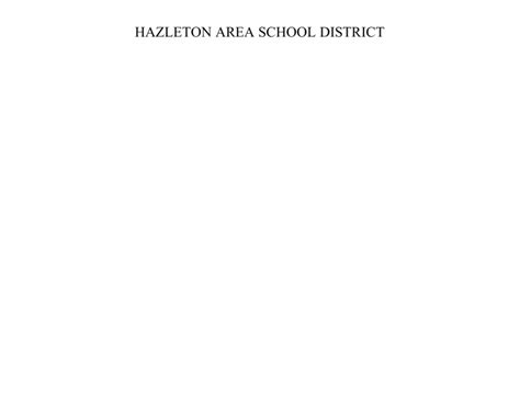 HAZLETON AREA SCHOOL DISTRICT